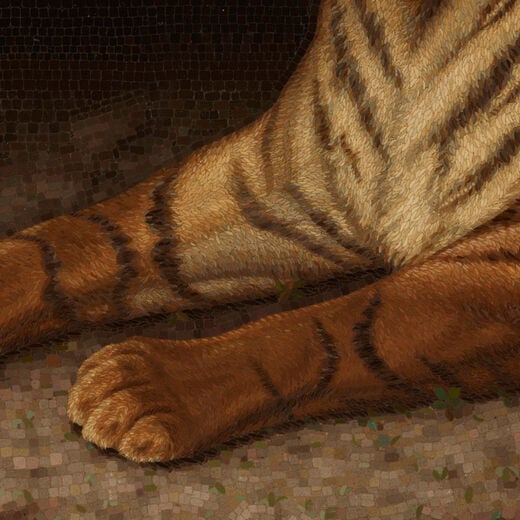 Micromosaic tigress A5 postcard